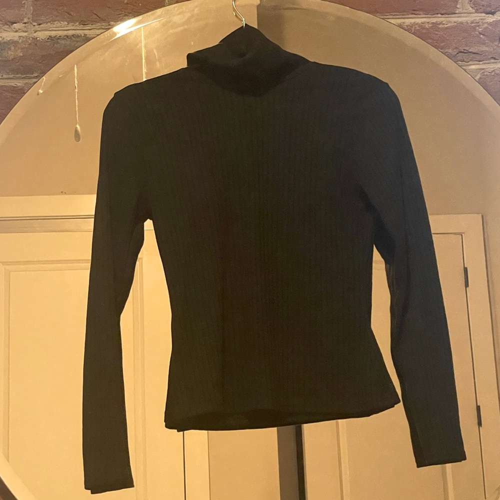Black ribbed turtle neck, fits small
